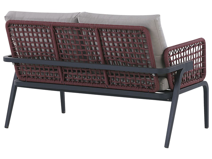Sciacca Garden Lounge Set with Table 4 Seater Metal Grey