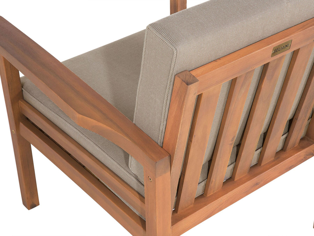 Manila Garden Lounge Set with Table and Ottoman 4 Seater Acacia Wood Light Brown