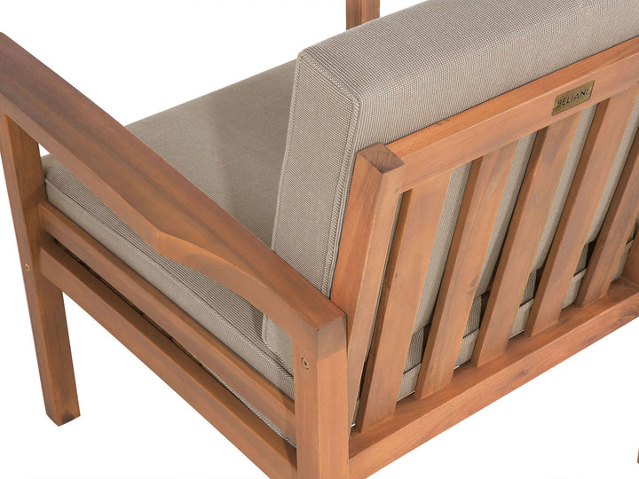 Manila Garden Lounge Set with Table and Ottoman 4 Seater Acacia Wood Light Brown