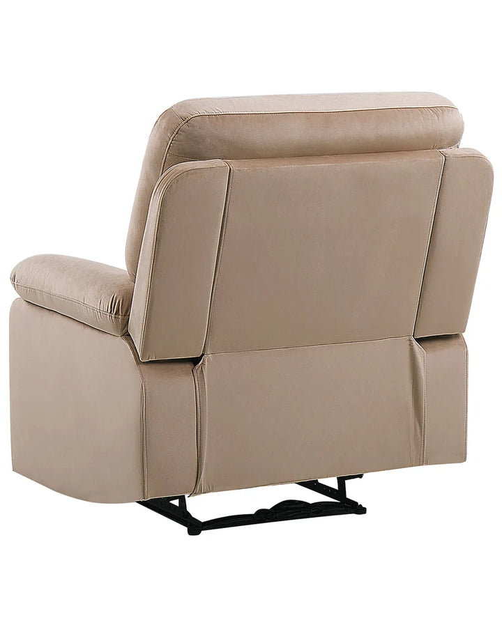 Electric Recliner Chair With Footrest LED Velvet Sand Beige Bernet