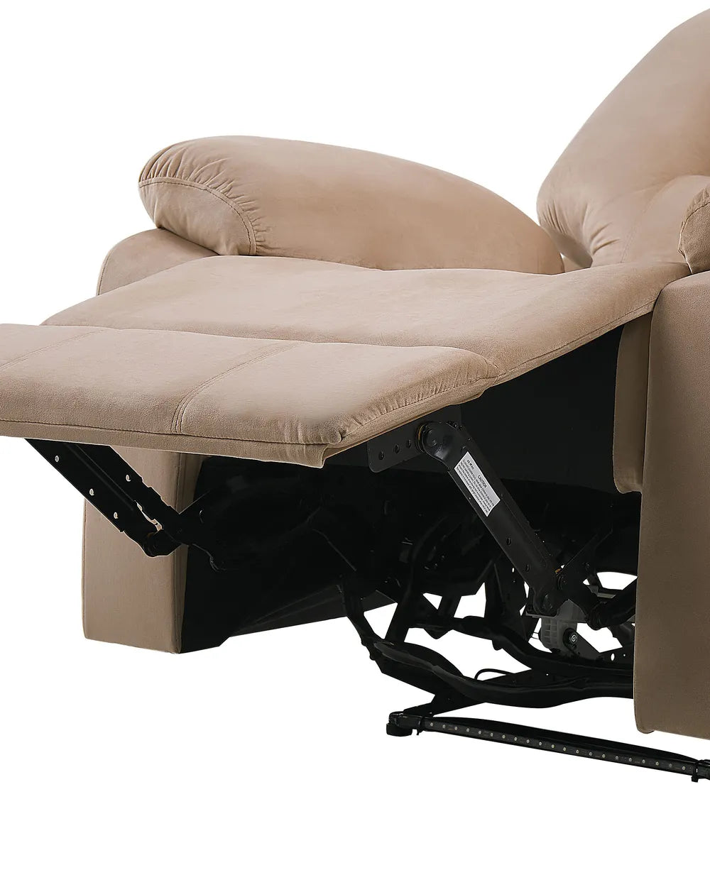 Electric Recliner Chair With Footrest LED Velvet Sand Beige Bernet