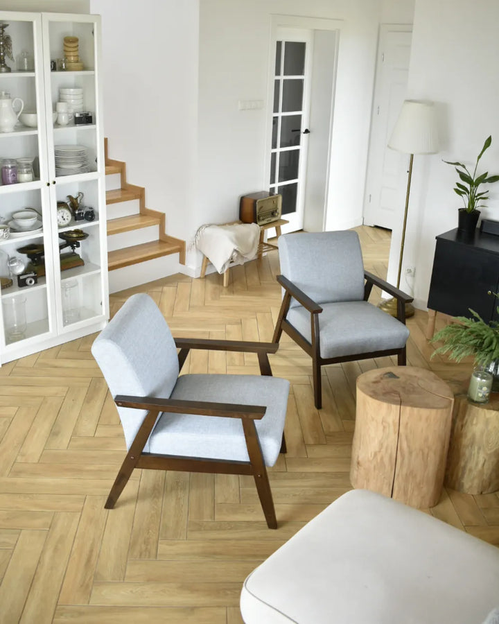 Armchair Fabric Light Grey Bennett
