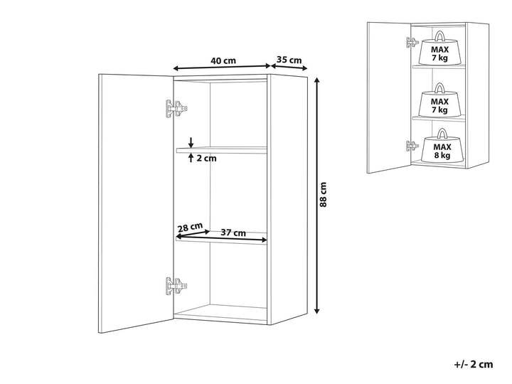 Bathroom Wall Mounted Cabinet 40 cm Grey Bilbao