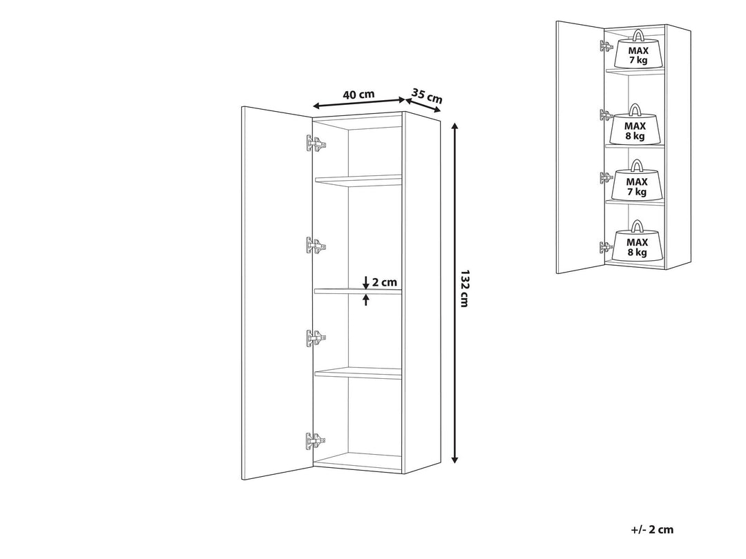 Bathroom Wall Mounted Cabinet 40 cm Grey Mataro