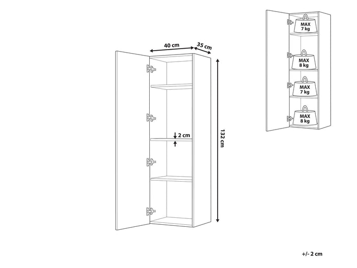 Bathroom Wall Mounted Cabinet 40 cm Grey Mataro