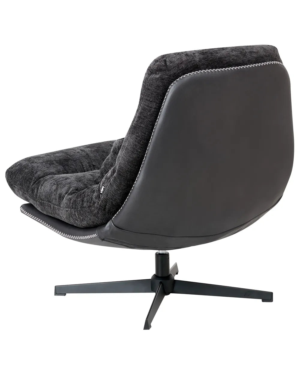 Swivel Armchair with Footstool Chenille Black Draedyn