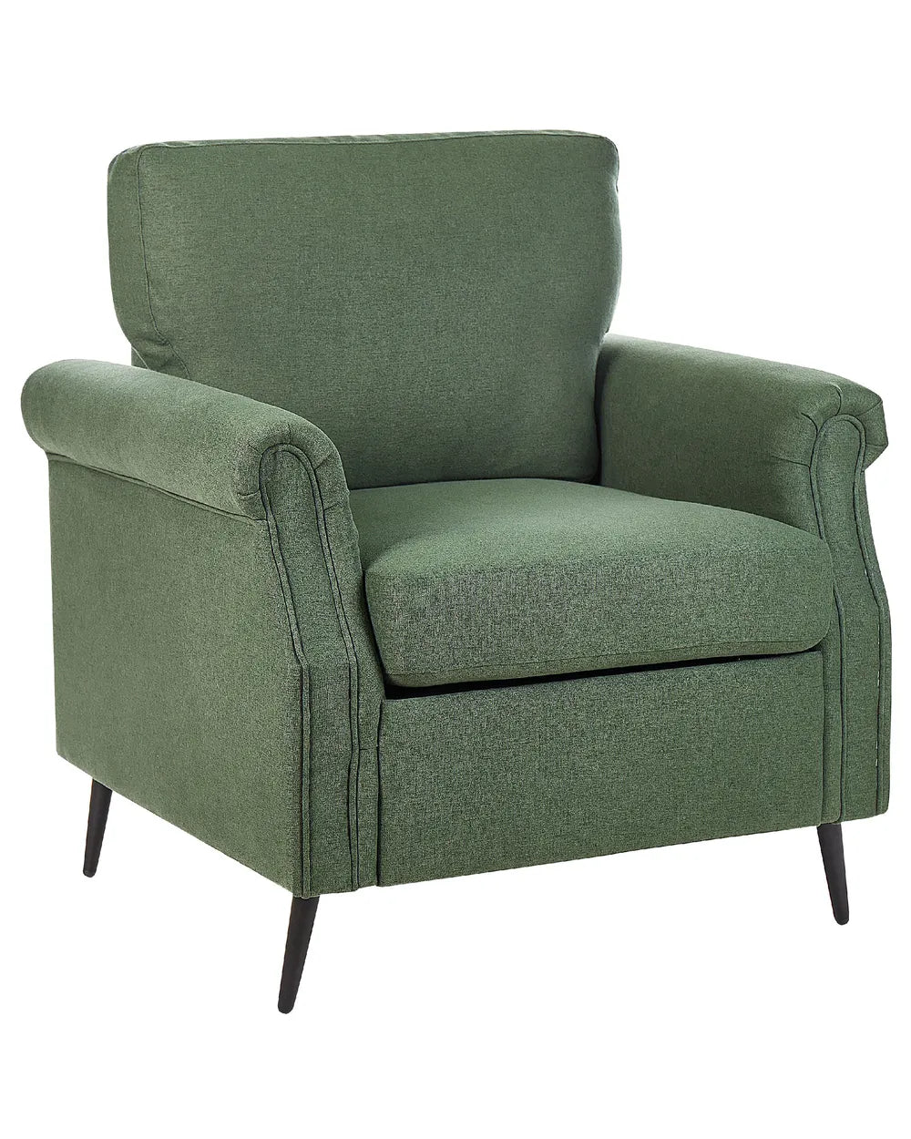 Green armchair on a white background