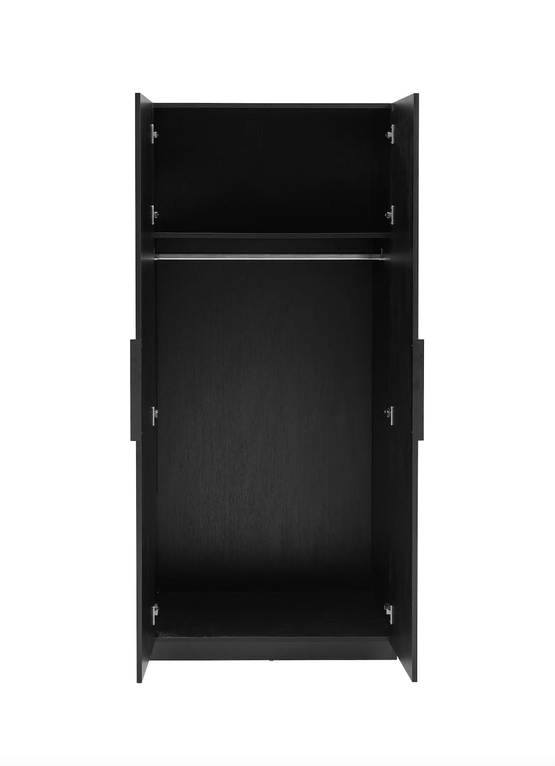 Luna Black Brown Wood Double Wardrobe
