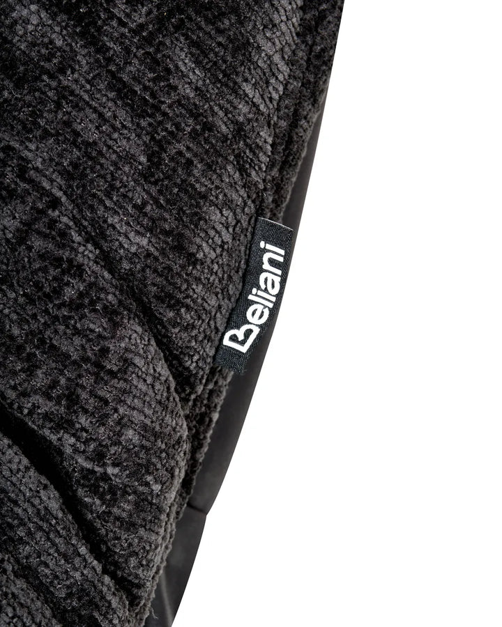 Swivel Armchair with Footstool Chenille Black Draedyn