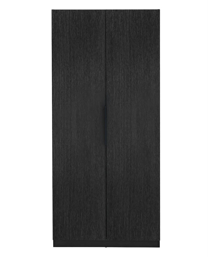 Black fabric swatch on a white background