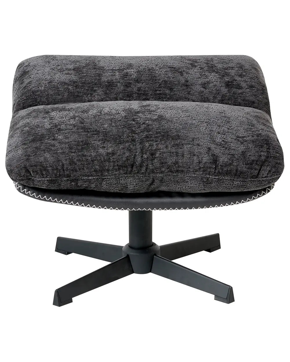 Swivel Armchair with Footstool Chenille Black Draedyn
