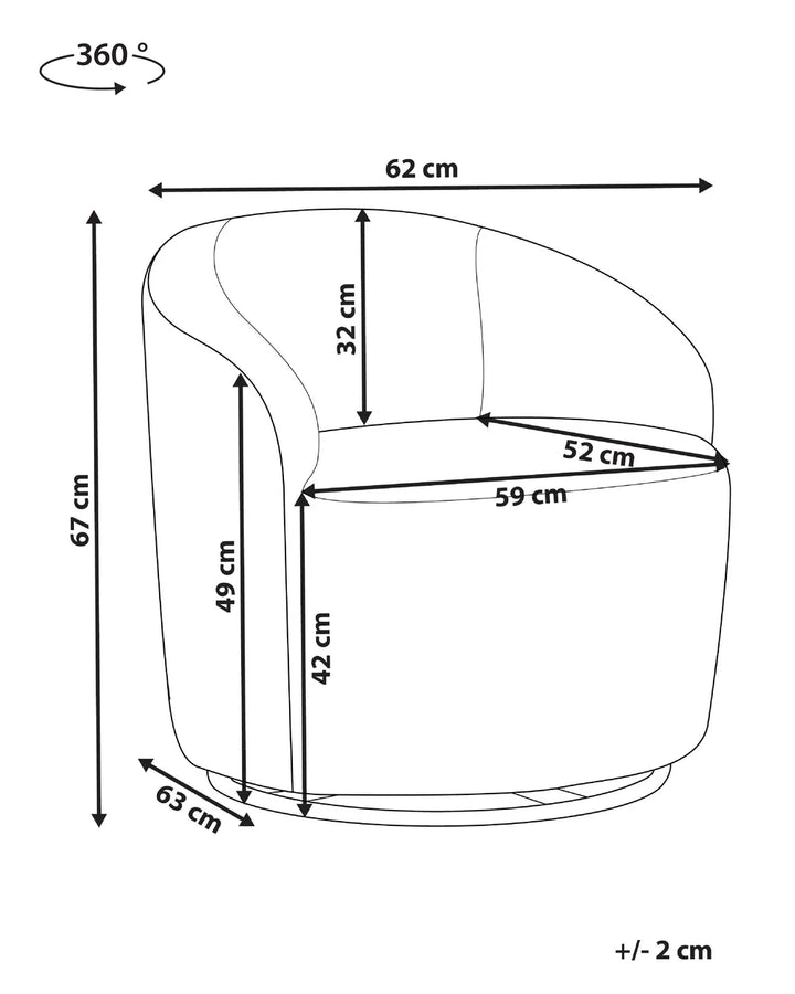 Swivel Armchair Boucle Beige Halcott