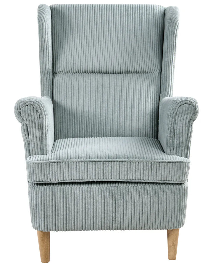 Wingback Chair Corduroy Light Blue Blerton