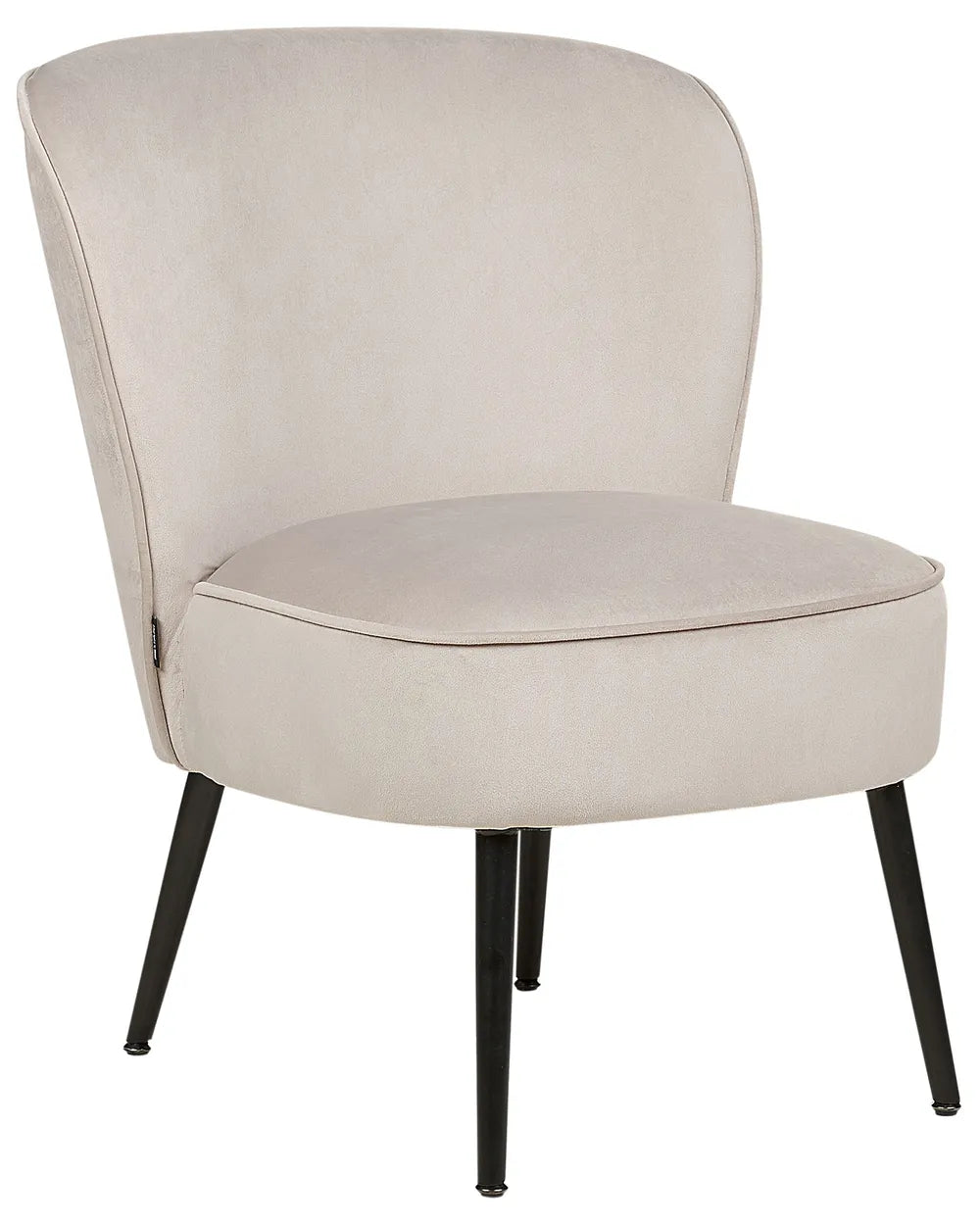 Beige chair with black legs on a white background