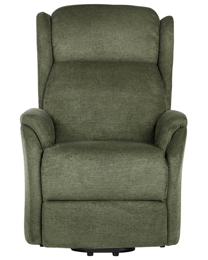 Electric Recliner Chair With Footrest Fabric Green Denison