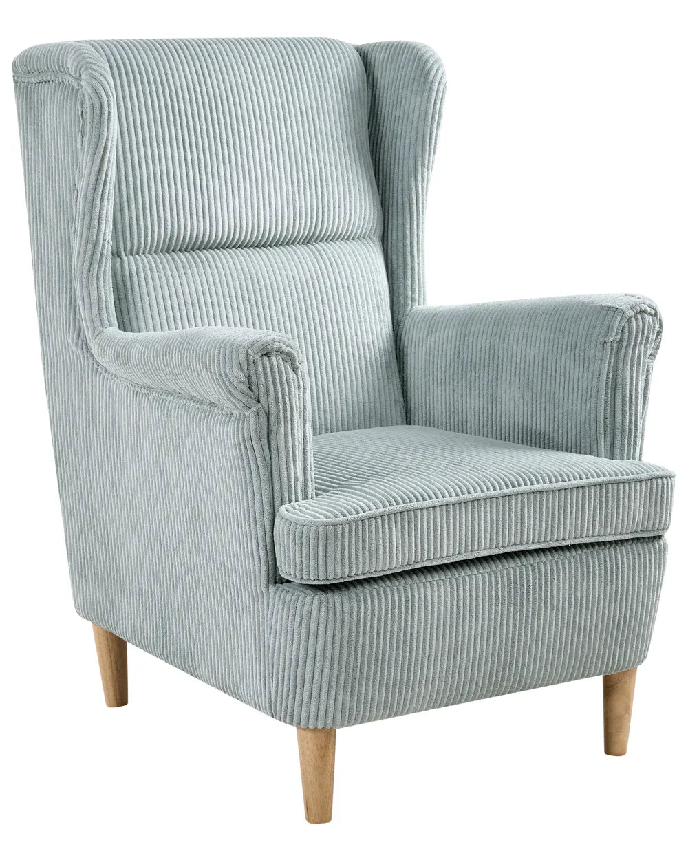Wingback Chair Corduroy Light Blue Blerton