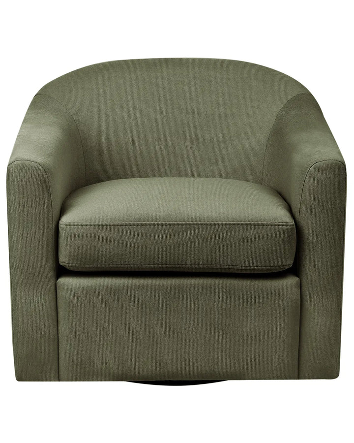 Swivel Armchair Fabric Dark Green Merren