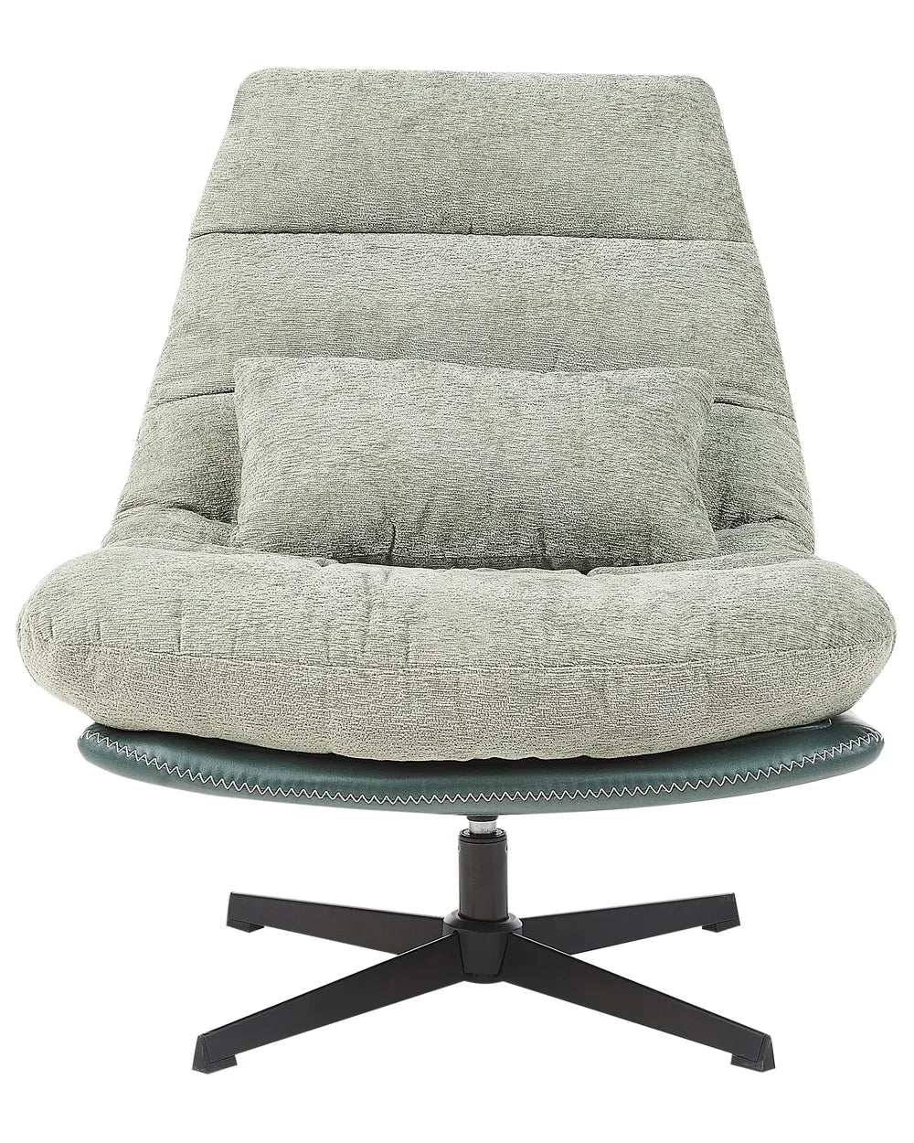 Swivel Armchair with Footstool Chenille Light Green Draedyn
