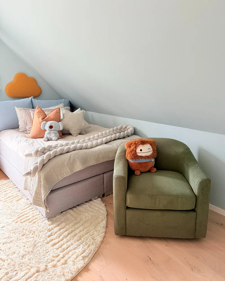 Swivel Armchair Fabric Dark Green Merren