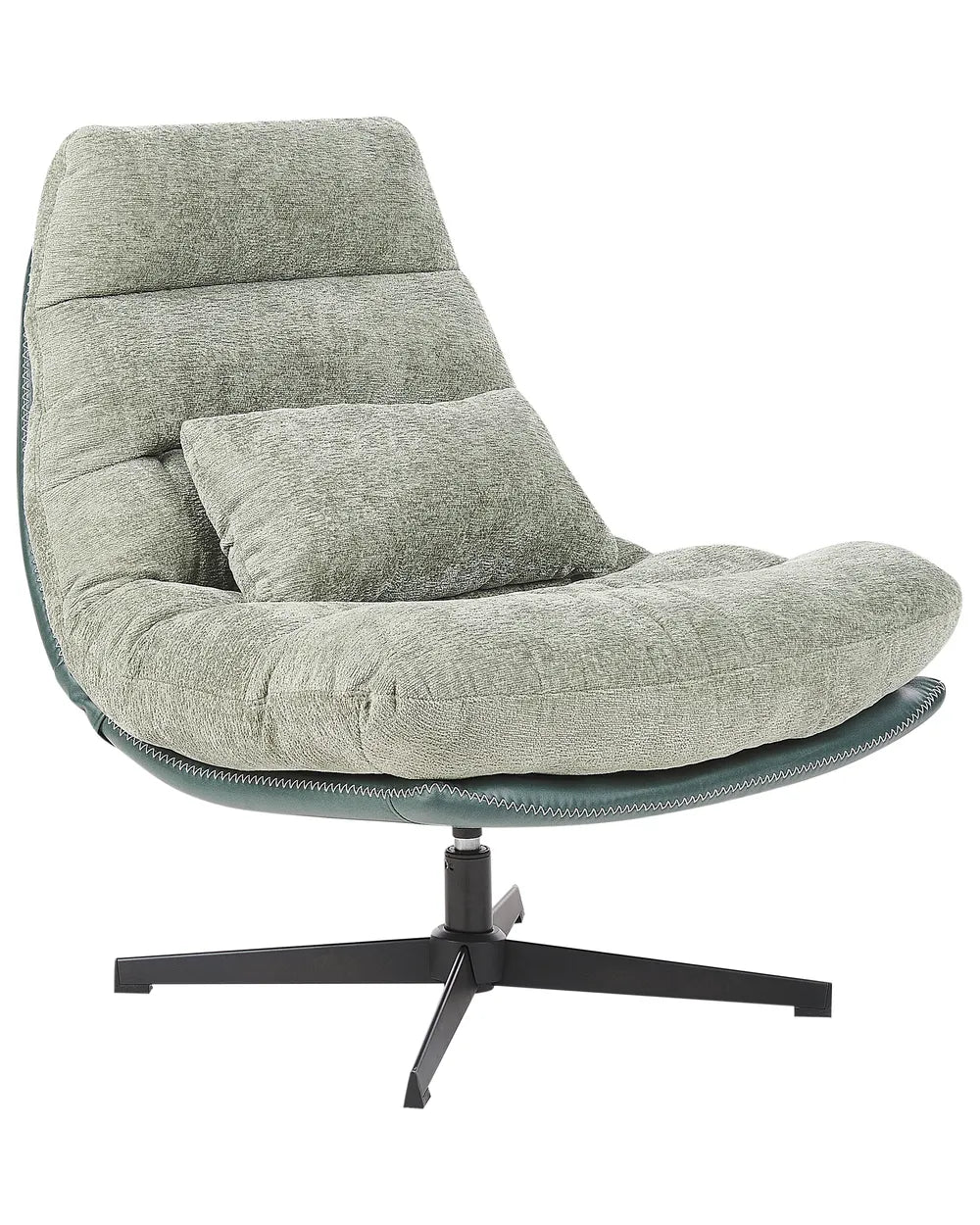 Swivel Armchair with Footstool Chenille Light Green Draedyn