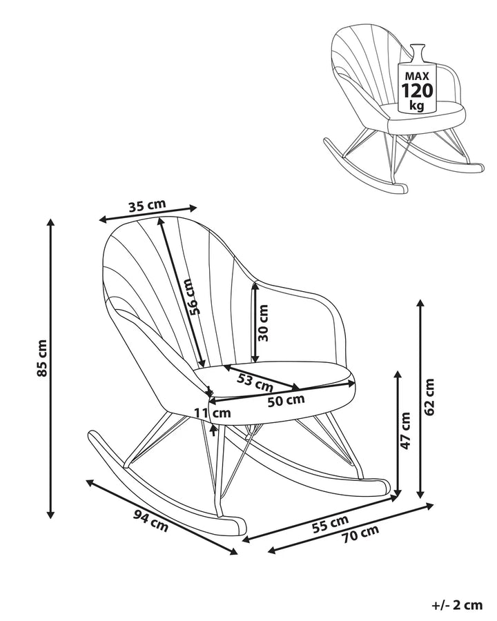Rocking Chair Fabric Off-White Byanka