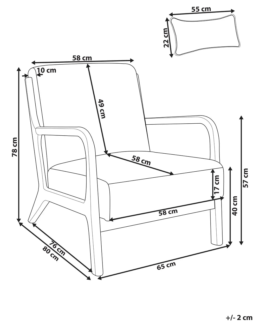 Armchair Fabric Light Beige Kandyn