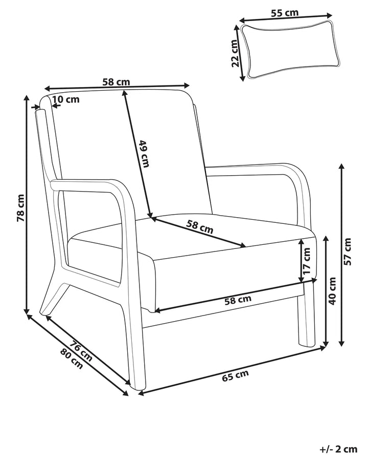 Armchair Fabric Light Beige Kandyn