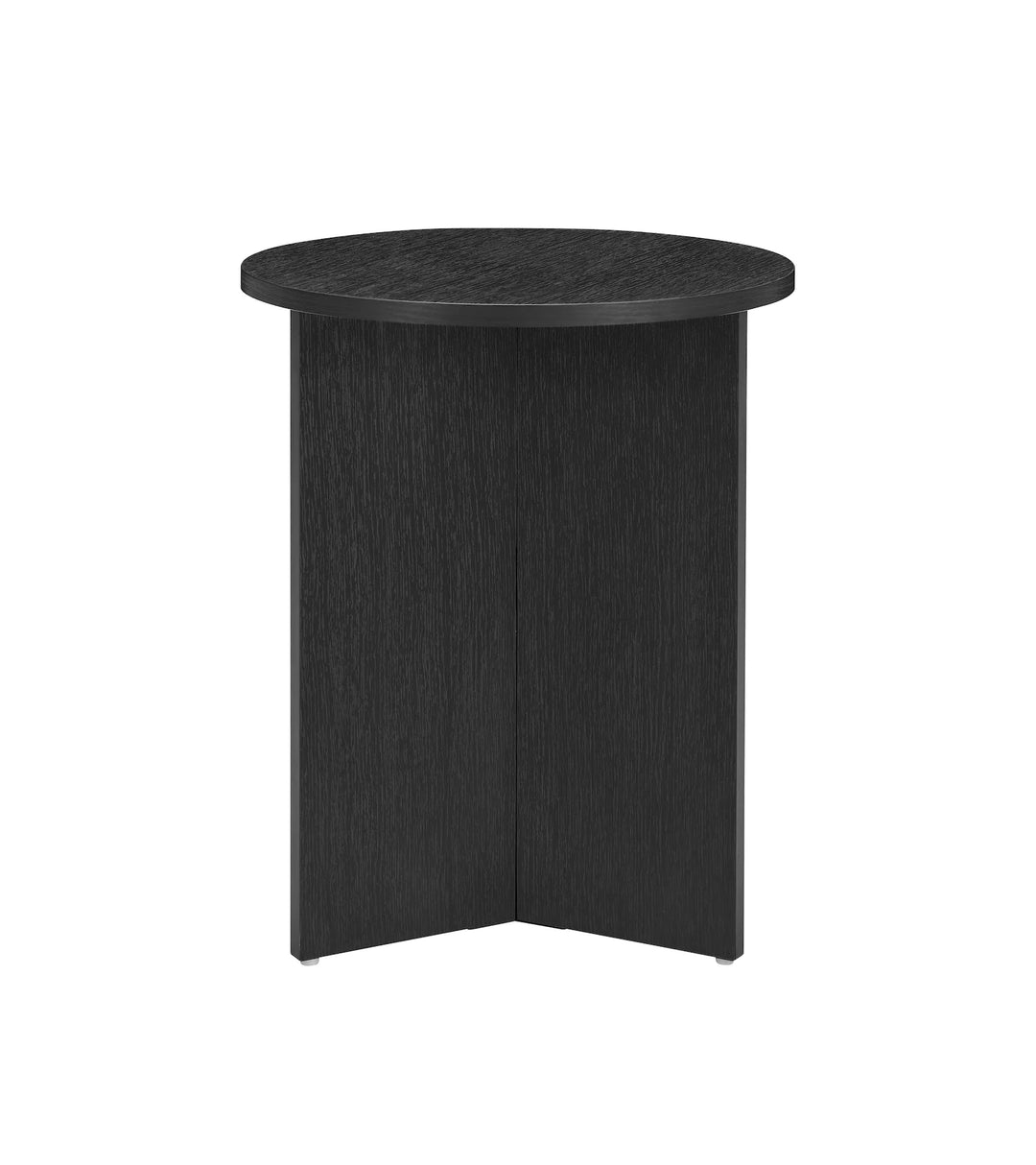 Black side table on a white background