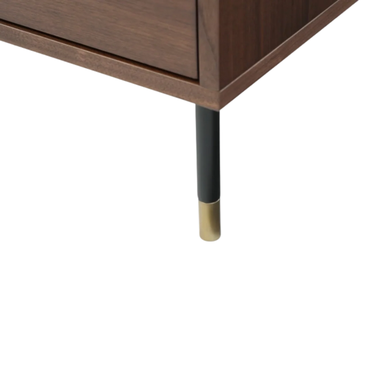 Willow Walnut Brown Wood & Grey Marble Chest of Drawers