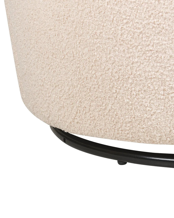 Swivel Armchair Boucle Beige Halcott
