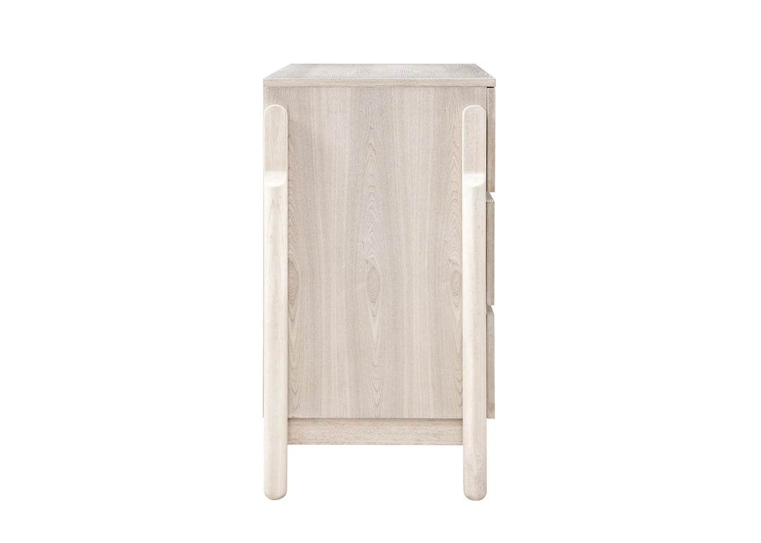 Whisper Whitewash Oak Wood Chest of Drawers