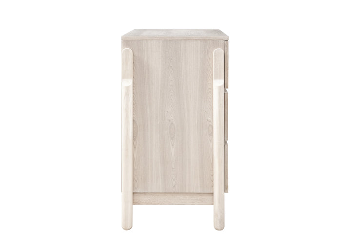 Whisper Whitewash Oak Wood Chest of Drawers