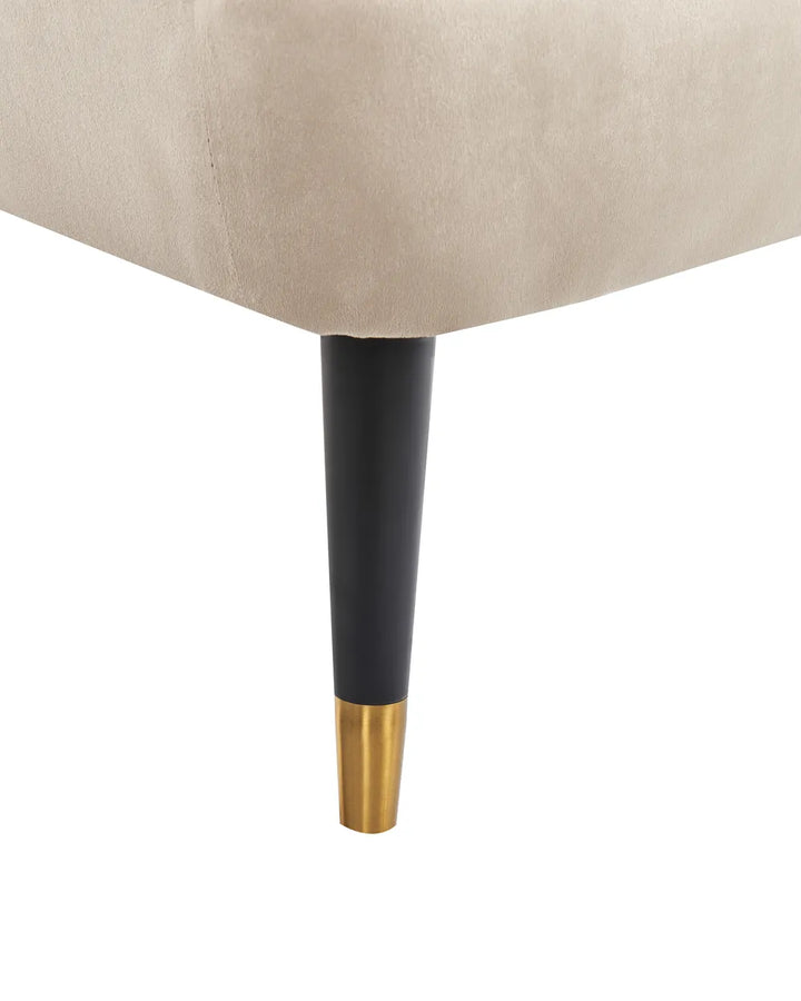 Wingback Chair Velvet Beige Arlena