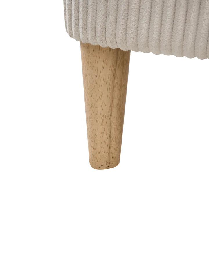 Wingback Chair Corduroy Light Beige Blerton