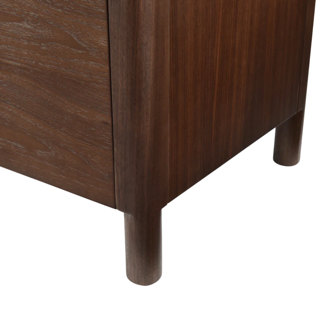 Willow Walnut Brown Wood & Grey Marble TV Unit