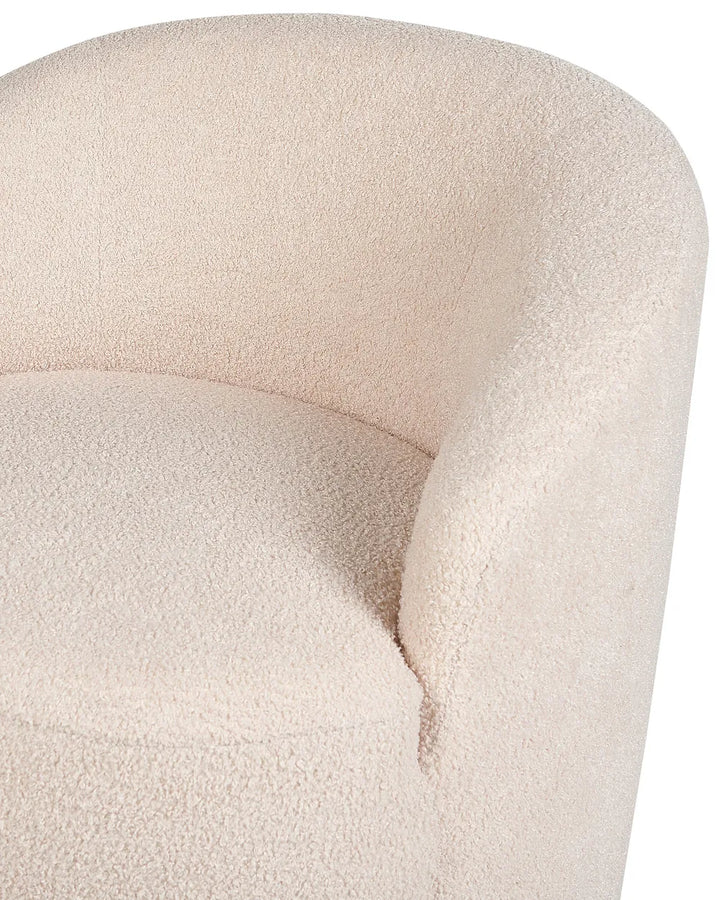 Swivel Armchair Boucle Beige Halcott