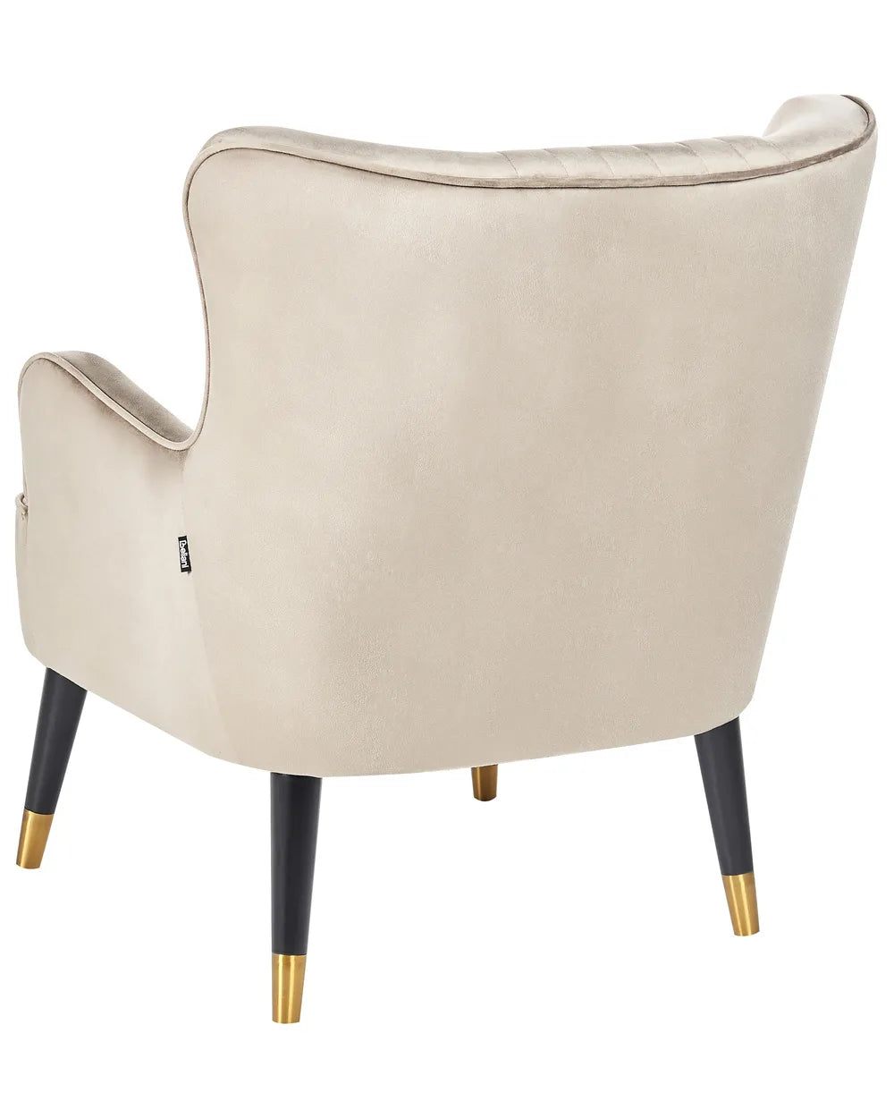 Wingback Chair Velvet Beige Arlena