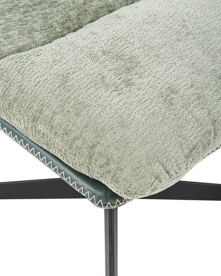 Swivel Armchair with Footstool Chenille Light Green Draedyn