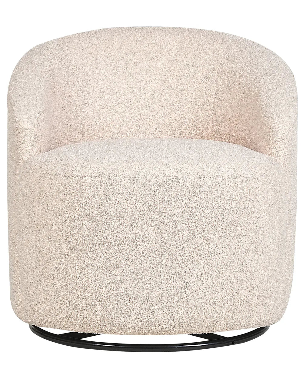 Swivel Armchair Boucle Beige Halcott
