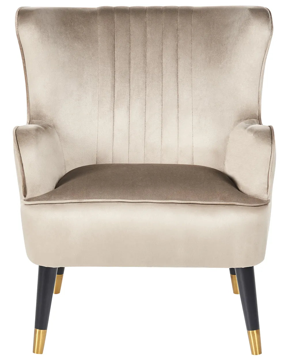 Wingback Chair Velvet Beige Arlena