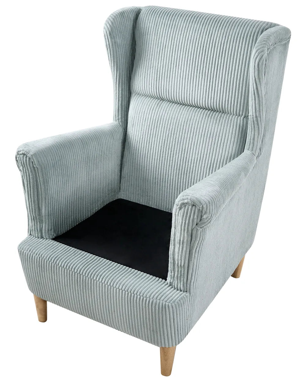 Wingback Chair Corduroy Light Blue Blerton