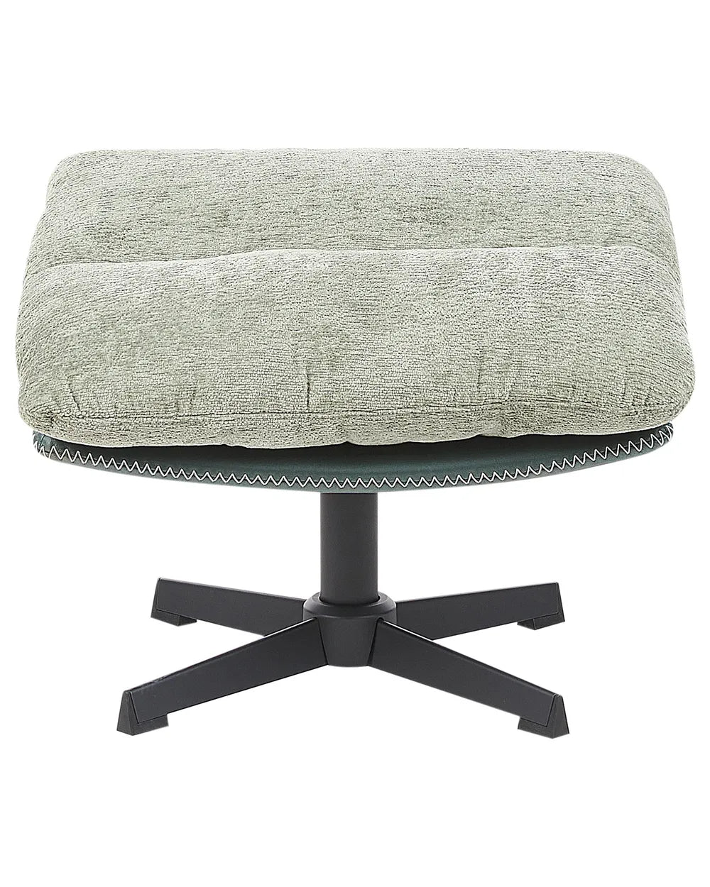 Swivel Armchair with Footstool Chenille Light Green Draedyn