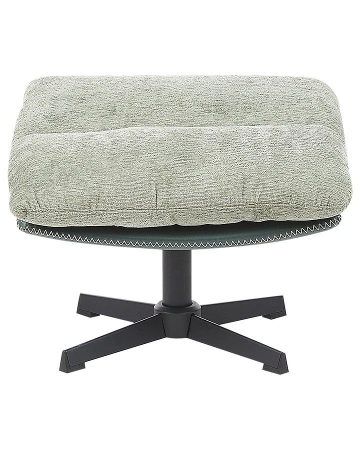 Swivel Armchair with Footstool Chenille Light Green Draedyn