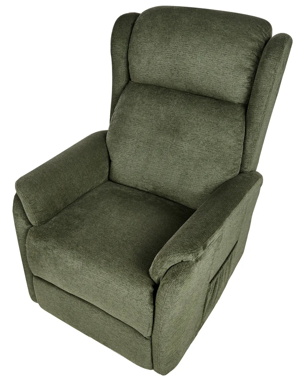 Electric Recliner Chair With Footrest Fabric Green Denison