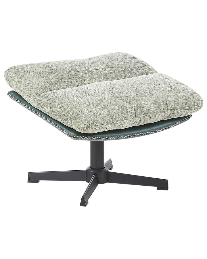 Swivel Armchair with Footstool Chenille Light Green Draedyn