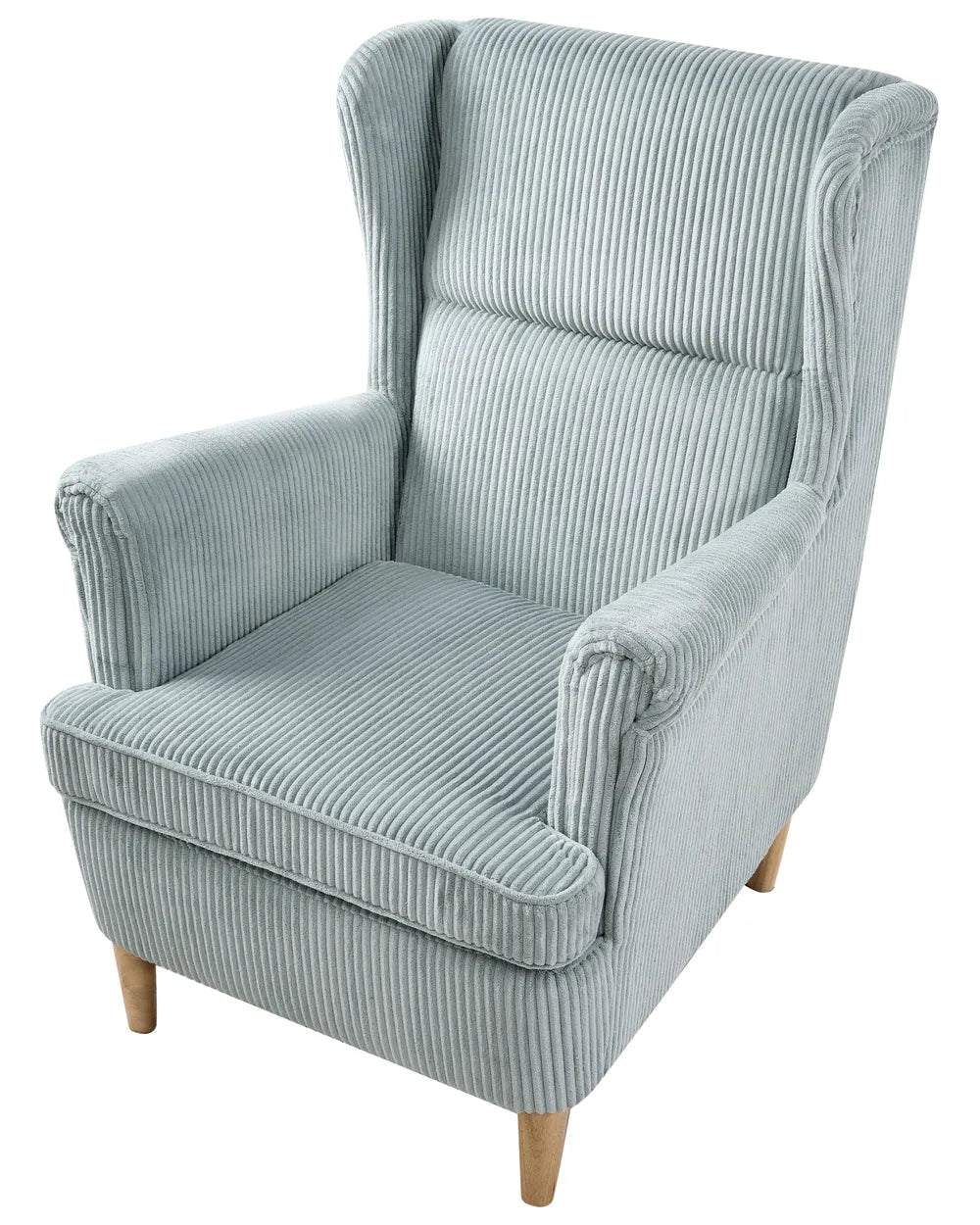 Wingback Chair Corduroy Light Blue Blerton