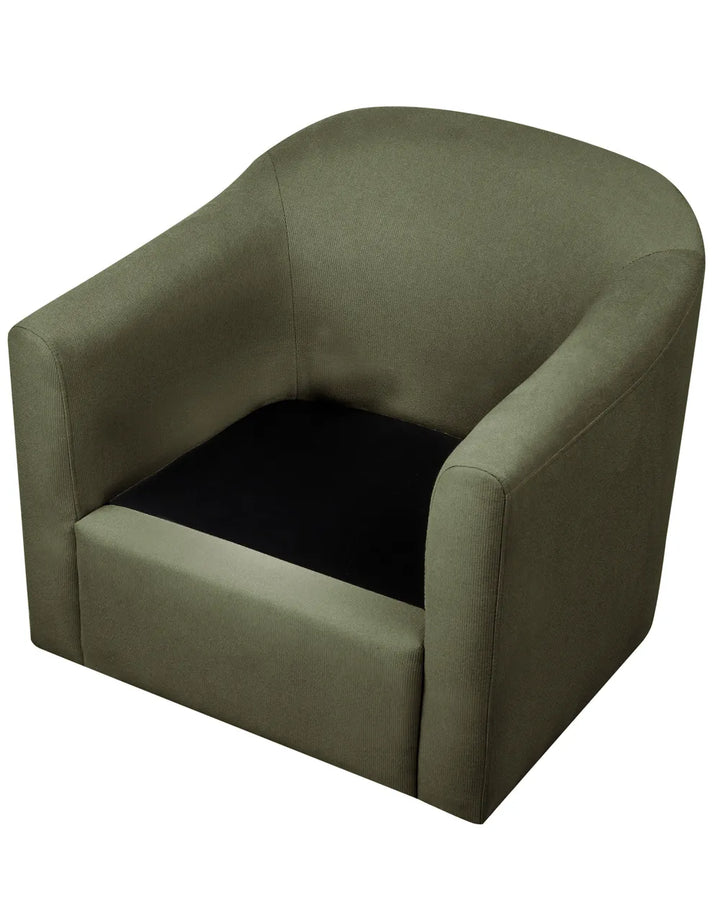 Swivel Armchair Fabric Dark Green Merren