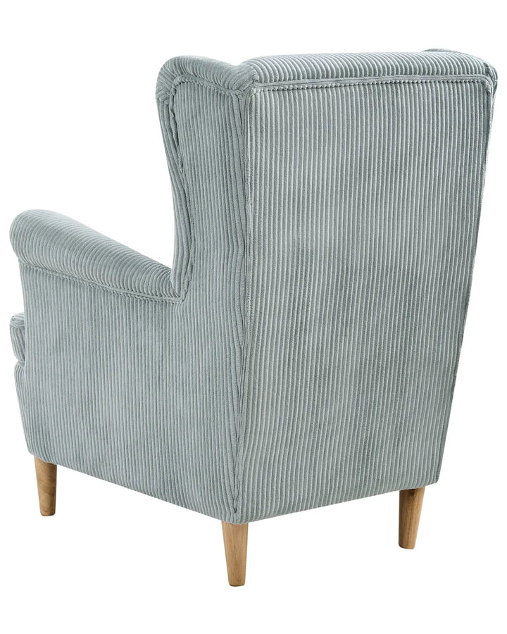 Wingback Chair Corduroy Light Blue Blerton