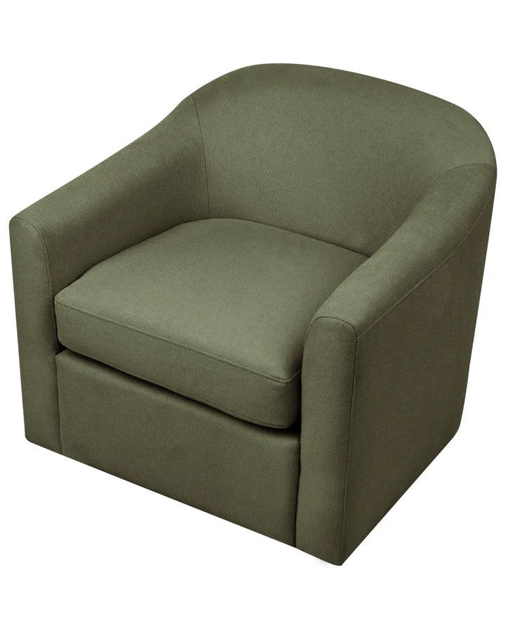 Swivel Armchair Fabric Dark Green Merren
