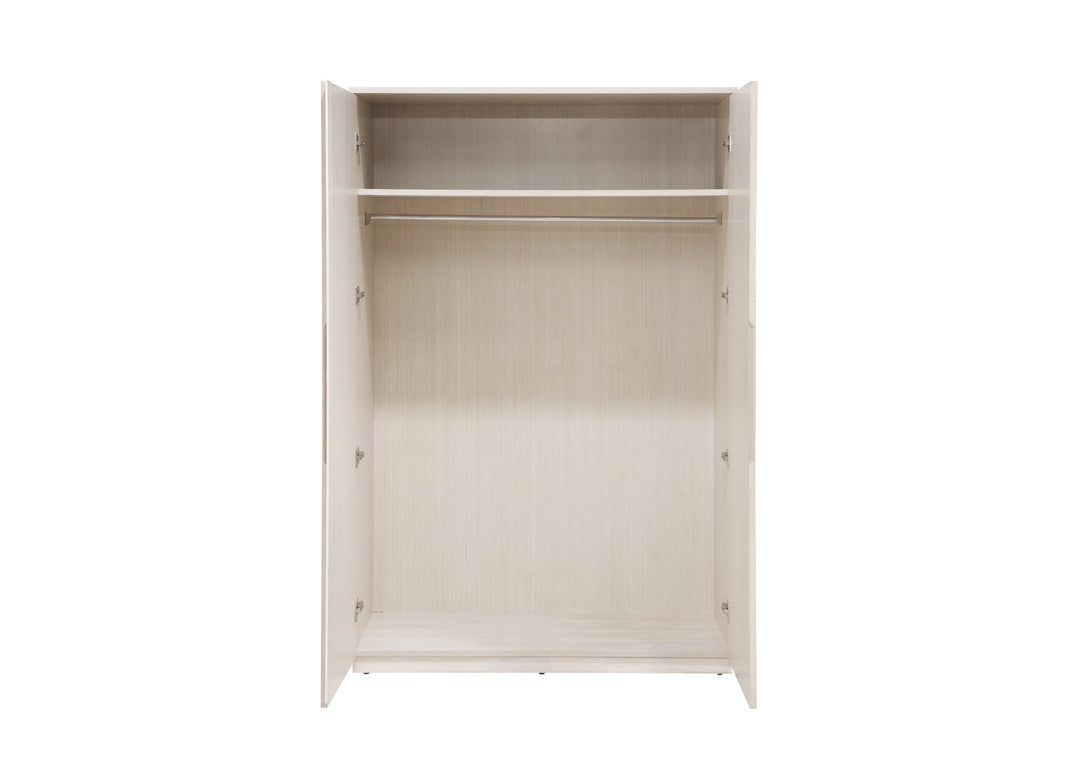 Whisper Whitewash Oak Wood Double Wardrobe